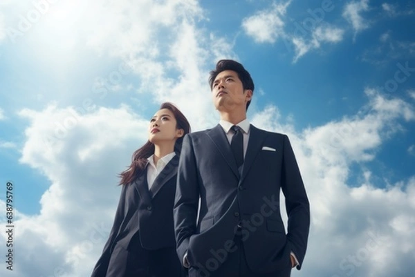 Fototapeta 将来を見つめる若い会社員
