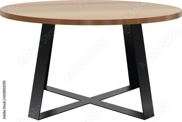Obraz Vector wooden round table. vector illustration