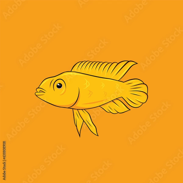 Obraz Yellow fish cartoon vector