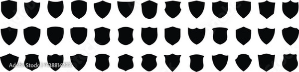 Fototapeta Set of vector shields. Protect shield security icons. Shield badge quality symbol. Shield security vector. Collection of security shield icons. Vector illustration