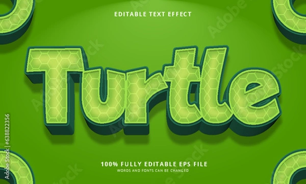 Obraz Turtle text style editable text effect