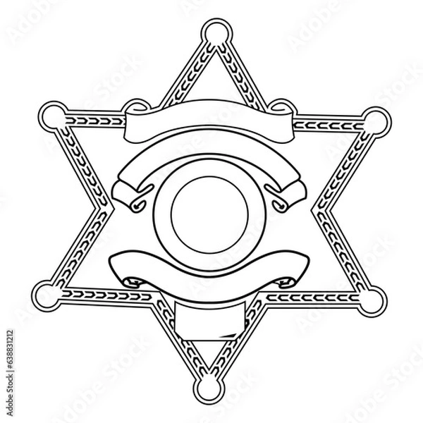Fototapeta vector illustration of Security Police badge, Vector of sheriff badge		

