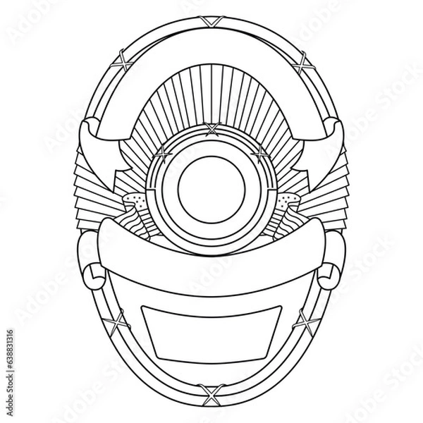 Fototapeta vector illustration of Security Police badge, Vector of sheriff badge		
