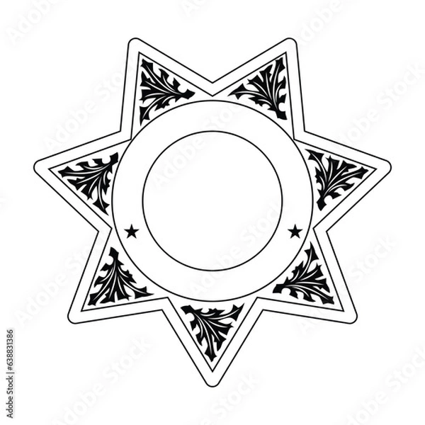Fototapeta vector illustration of Security Police badge, Vector of sheriff badge		

