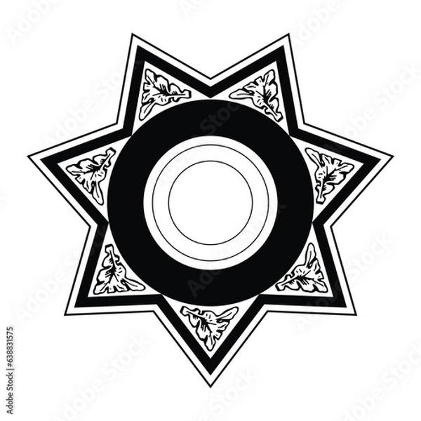 Fototapeta vector illustration of Security Police badge, Vector of sheriff badge		
