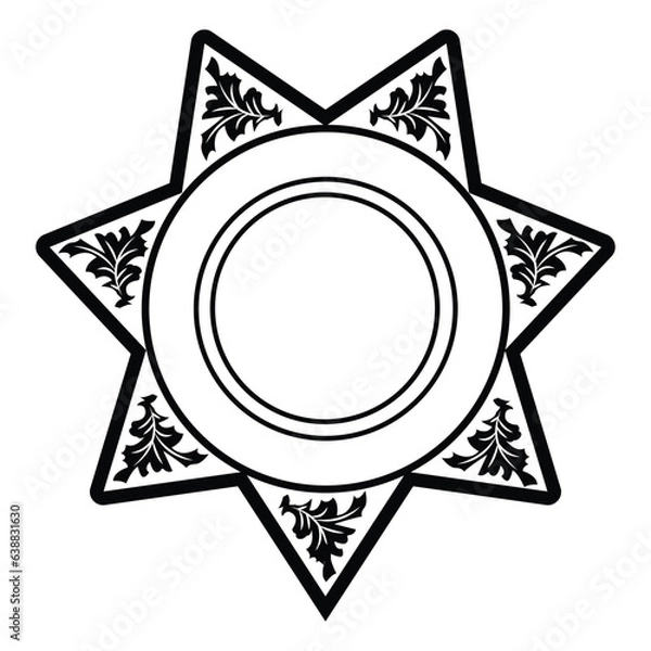 Obraz vector illustration of Security Police badge, Vector of sheriff badge		
