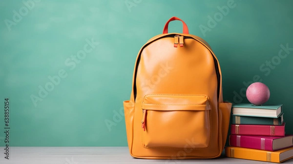 Fototapeta Backpack with books