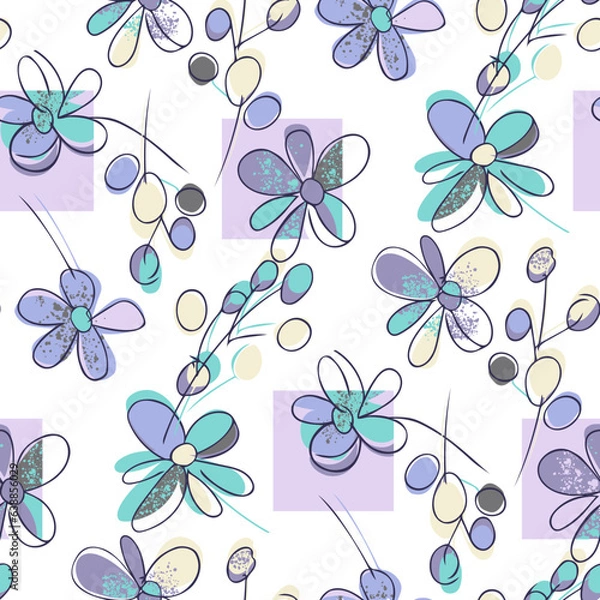 Obraz Simple Flowers Seamless Pattern