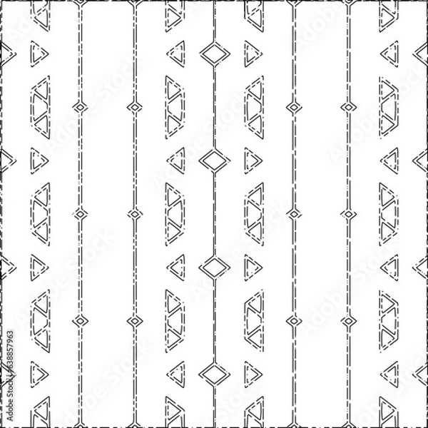 Fototapeta White background with black Dashes lines. Plain background with  simpe pattern. Black and white color. Abstract background for web page, textures, card, poster, fabric, textile.