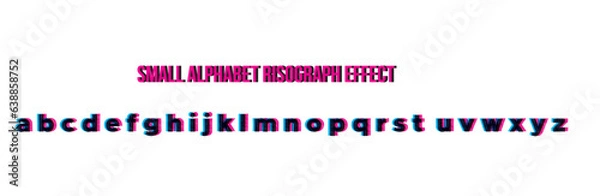 Fototapeta Small Alphabet Risograph Effect