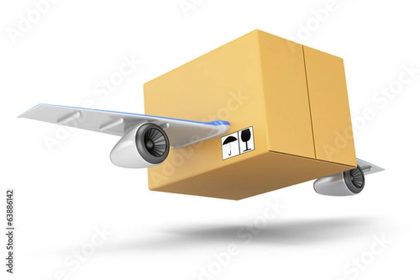 Obraz Flying cardboard box