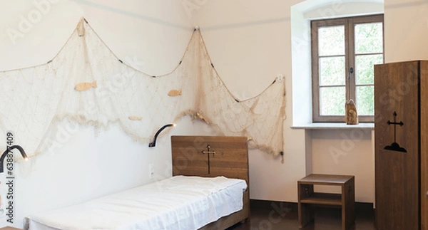 Fototapeta Interior of small house where camaldolese monks used to live