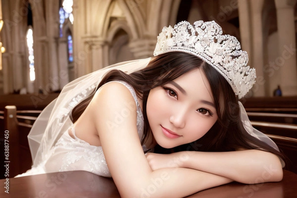 Fototapeta ウェディングドレスの女性