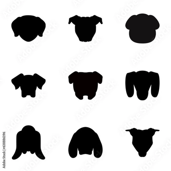 Obraz Dog head silhouette vector icon sheet