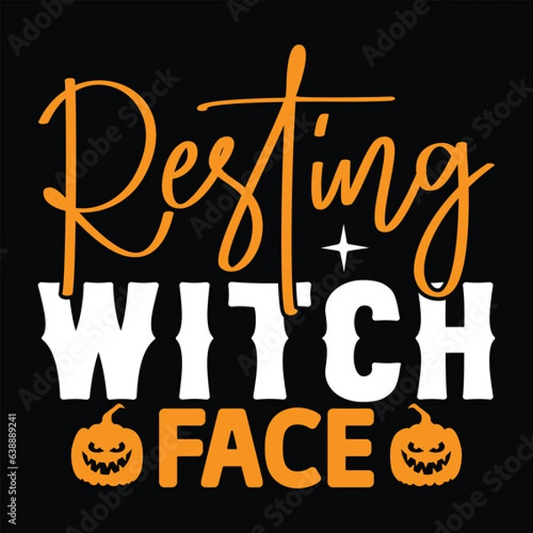 Fototapeta Resting Witch Face,  New Halloween SVG Design Vector File.