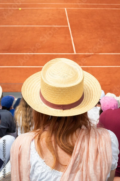 Obraz Enthusiastic crowd embraces tennis spectacle at Roland Garros.