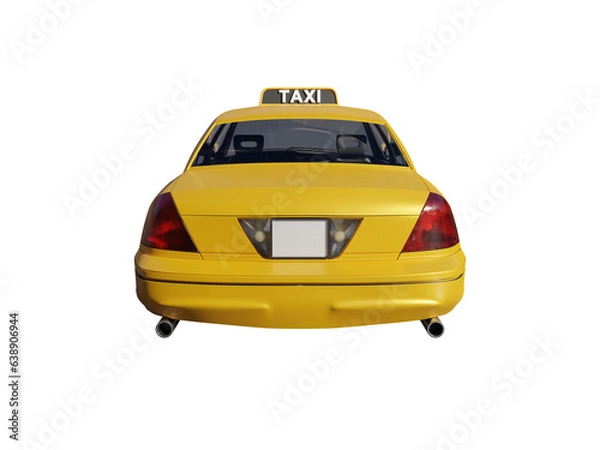 Obraz Taxi cab rear view isolated. 3d render