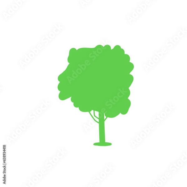 Fototapeta Green tree with green leaves, green tree, Tree icon. Isolated tree on white background.