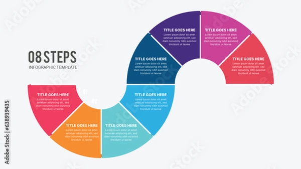 Fototapeta Process Workflow Diagram, Roadmap Infographic Template with 8 Steps