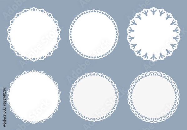 Obraz vector white doily lace round frames