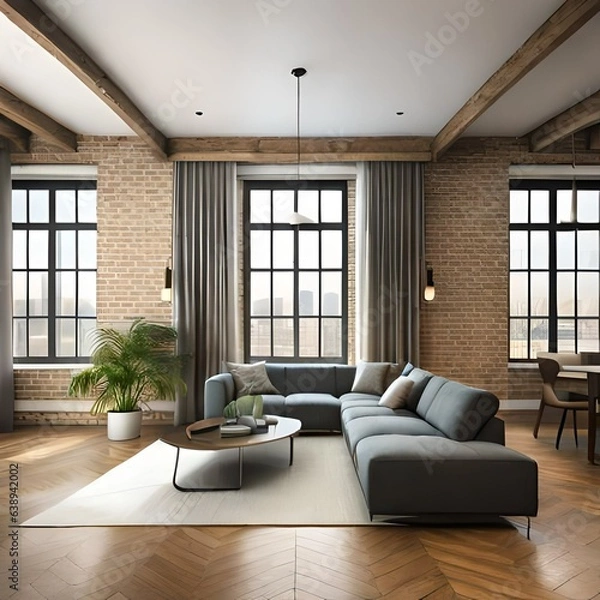 Obraz living room interior generated by AI
