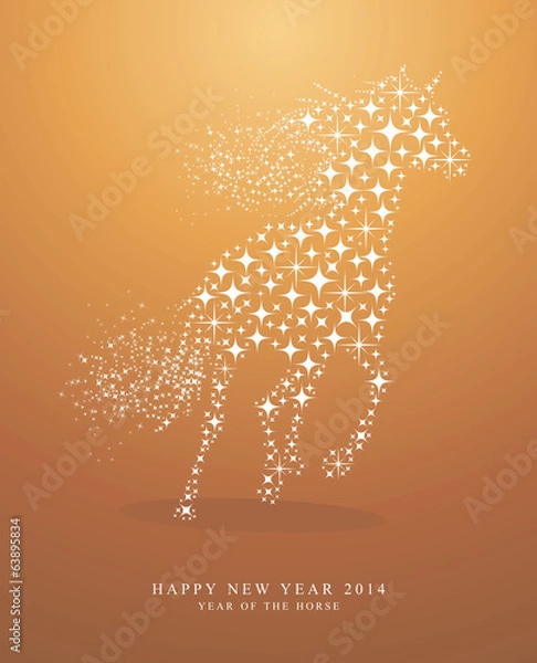 Obraz Happy New Year of horse 2014