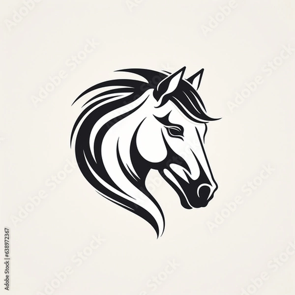 Fototapeta logo image horse head graphics Vector silhouette of a horse s head