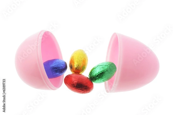 Obraz Easter Eggs on White Background