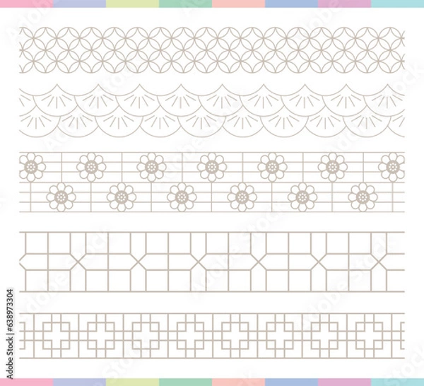 Fototapeta Collection of various traditional Korean patterns and frames.
