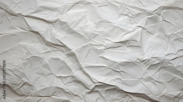 Fototapeta texture papier froissé blanc, généré par IA