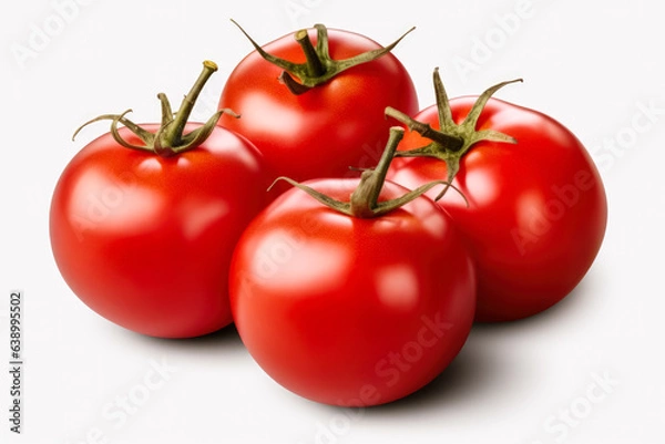 Fototapeta Ripe red tomatoes isolated on white background