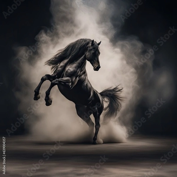 Obraz Black Horse backdrop