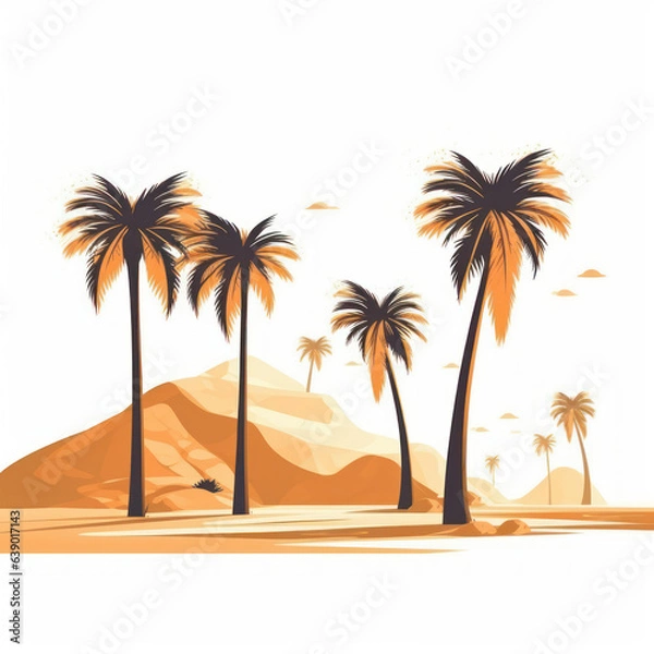 Fototapeta A cartoon illustration of a Palm Tree. Generative AI.