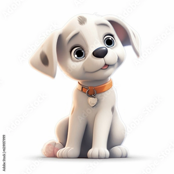 Fototapeta A cartoon illustration of a puppy. Generative AI.