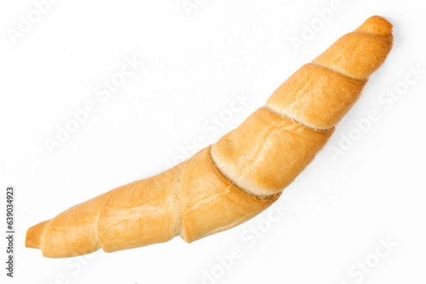 Obraz Delicious Salted Breadstick: Crispy Snack on a Clean White Background