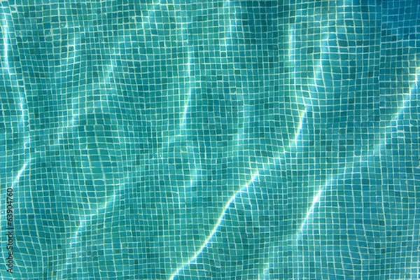 Fototapeta Sun reflection on blue pool bottom