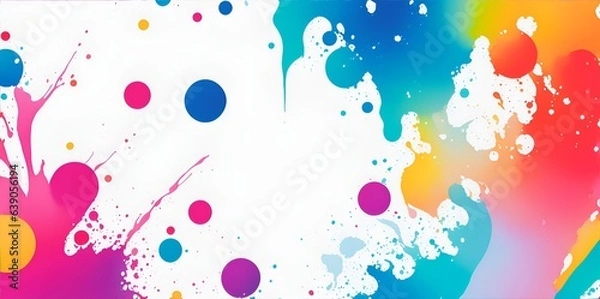 Fototapeta Photo of a vibrant and colorful abstract background filled with an array of dots and colors