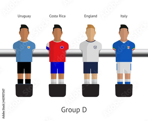Obraz Table football, soccer players. Group D