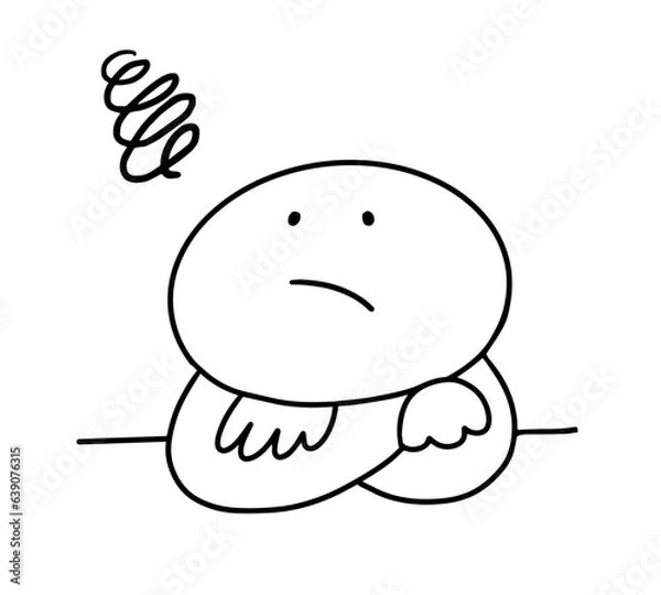 Obraz いいアイデアが出なくて悩んでいる棒人間