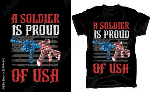 Obraz A soldier is proud of USA, Veteran t-shirt design, vector design for t-shirt