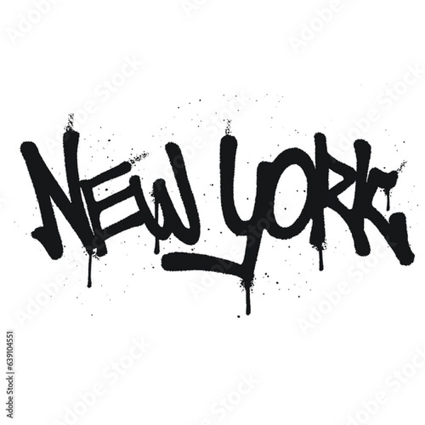 Fototapeta Graffiti spray paint Word New York Isolated Vector