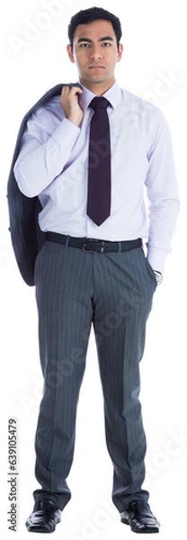 Fototapeta Digital png photo of biracial businessman on transparent background