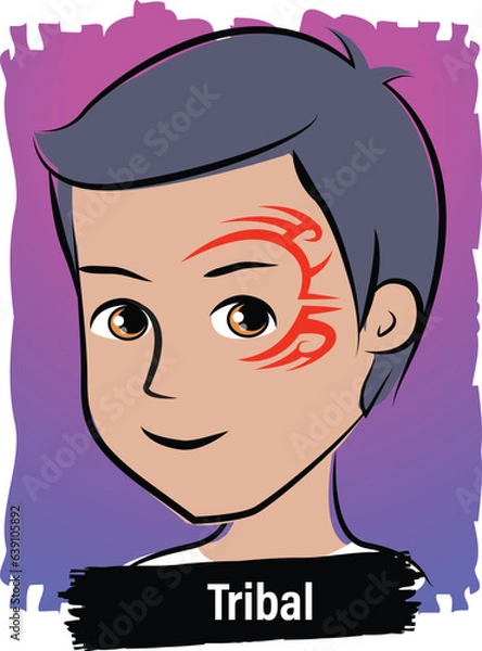 Fototapeta Face-Painting Creative Card Design- Tribal