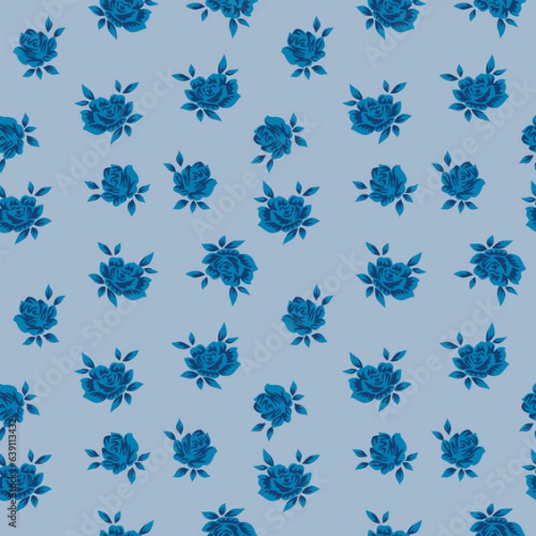 Fototapeta Japanese Rose Leaf Vector Seamless Pattern