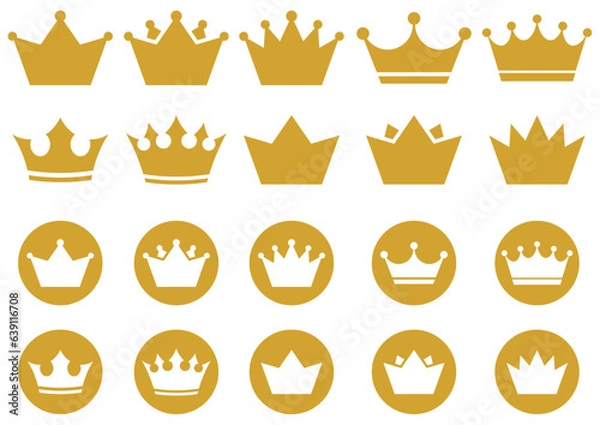Obraz 王冠のアイコンイラスト素材集