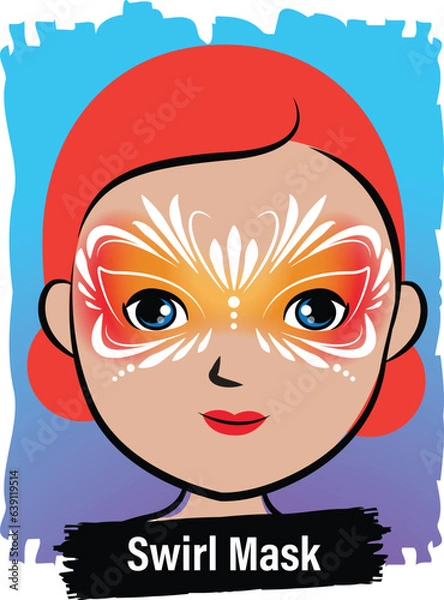 Fototapeta Face-Painting Creative Card Design- Swirl Mask