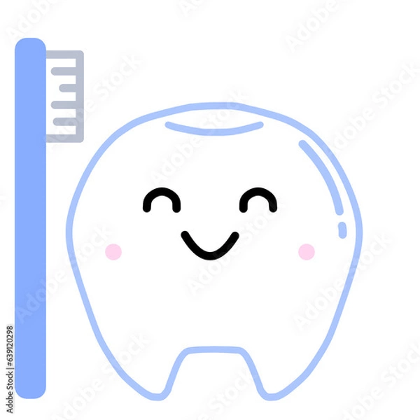 Fototapeta かわいい歯のデフォルメイラスト