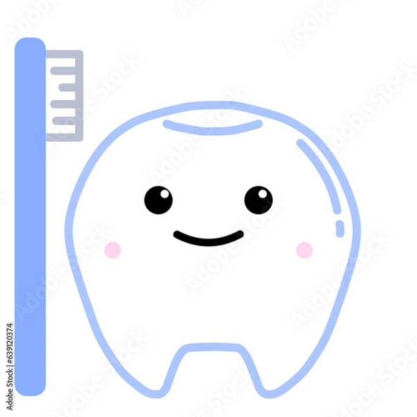 Fototapeta かわいい歯のデフォルメイラスト