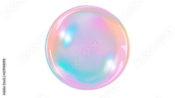Obraz Iridescent soap bubble on multicolored background