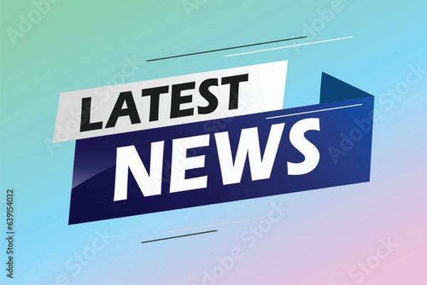 Obraz Latest news word concept vector illustration with blue lines modern futuristic 3d style for landing page template ui web mobile app poster banner flyer background gift card coupon label wallpaper	